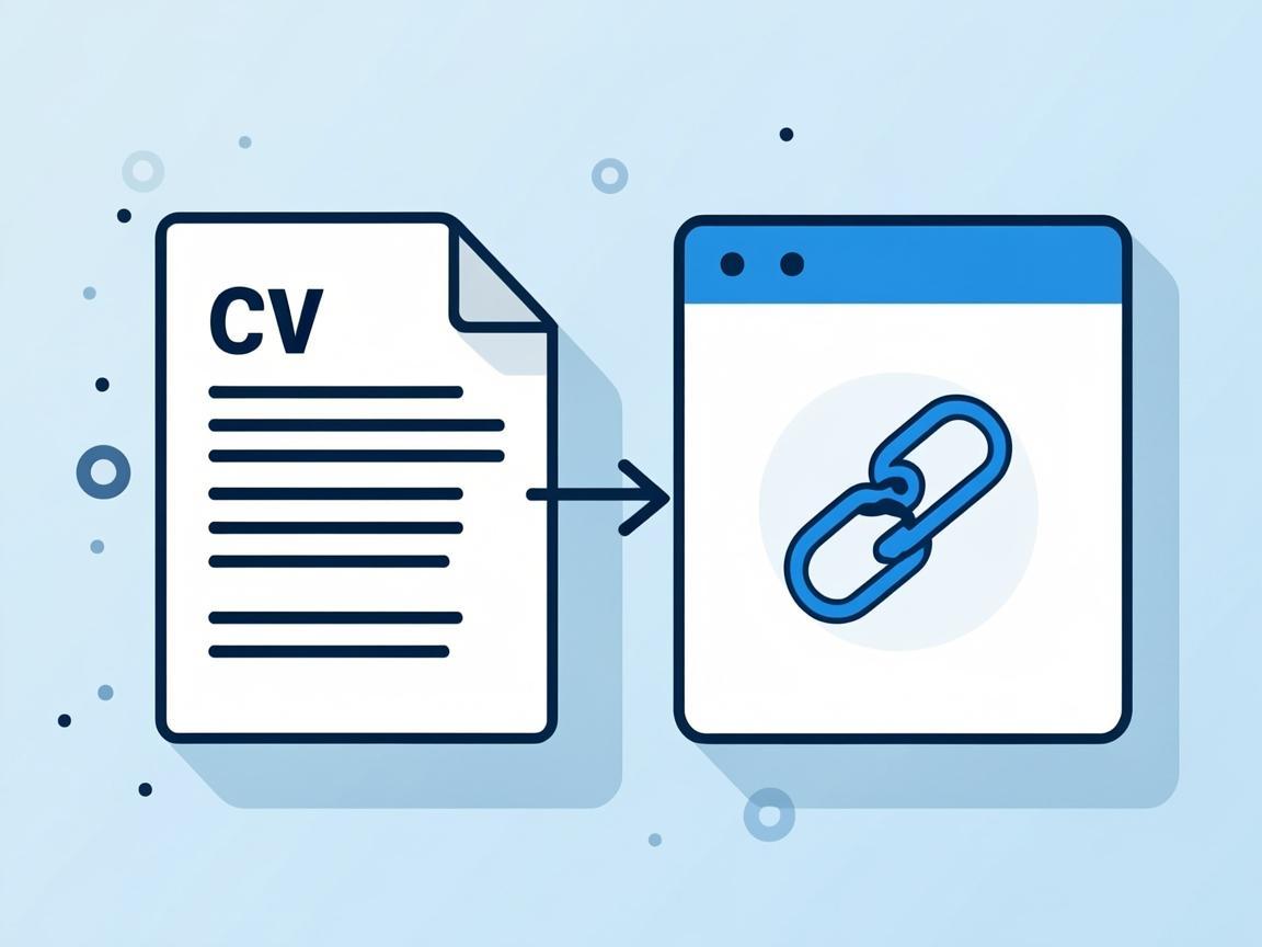 Ilustrasi kelas CV digital: dokumen berubah jadi halaman web